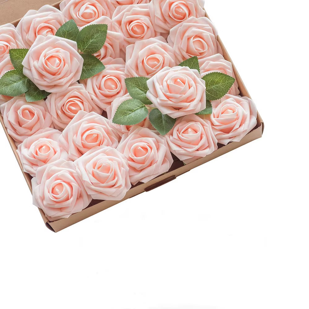 10~100Pcs Rose Artificial Flowers Foam Fake Roses Wedding Bouquets Centerpieces Mothers Day Valentines Gifts Party Decoration