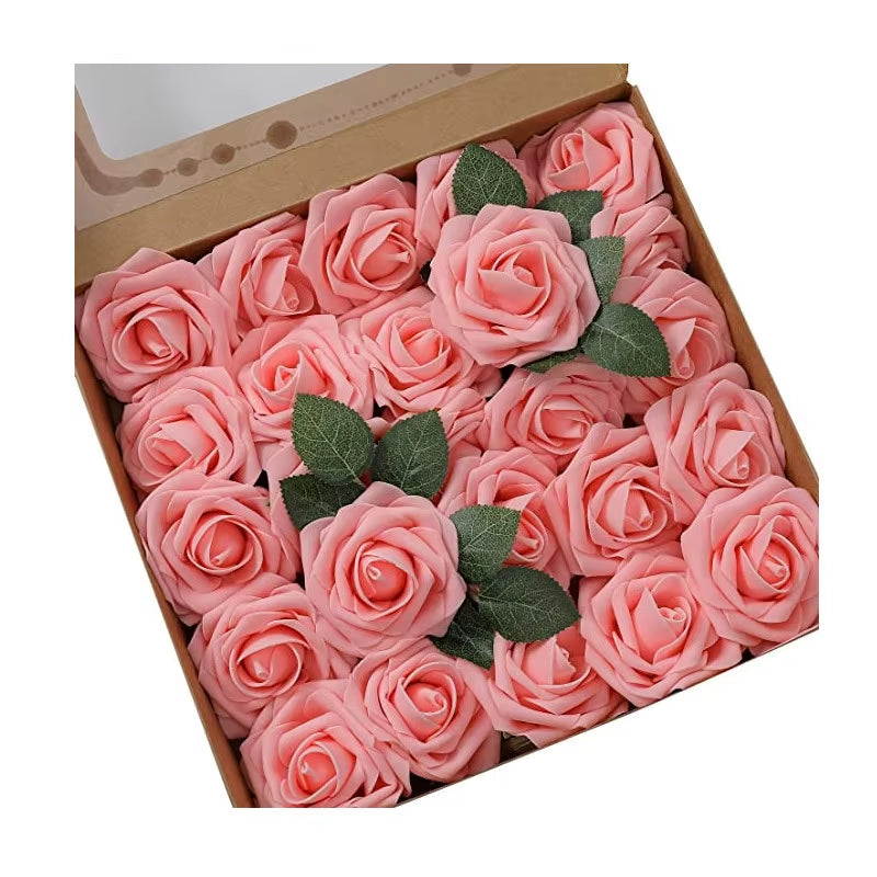 10~100Pcs Rose Artificial Flowers Foam Fake Roses Wedding Bouquets Centerpieces Mothers Day Valentines Gifts Party Decoration