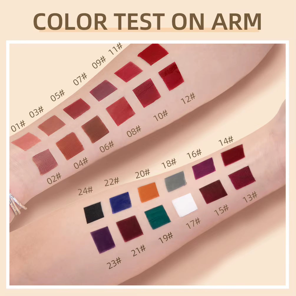 Matte Liquid Lipstick Waterproof Long Lasting Velvet Lip Gloss Tint Tube Matte Nude Pigment Red Lipgloss Lips Makeup