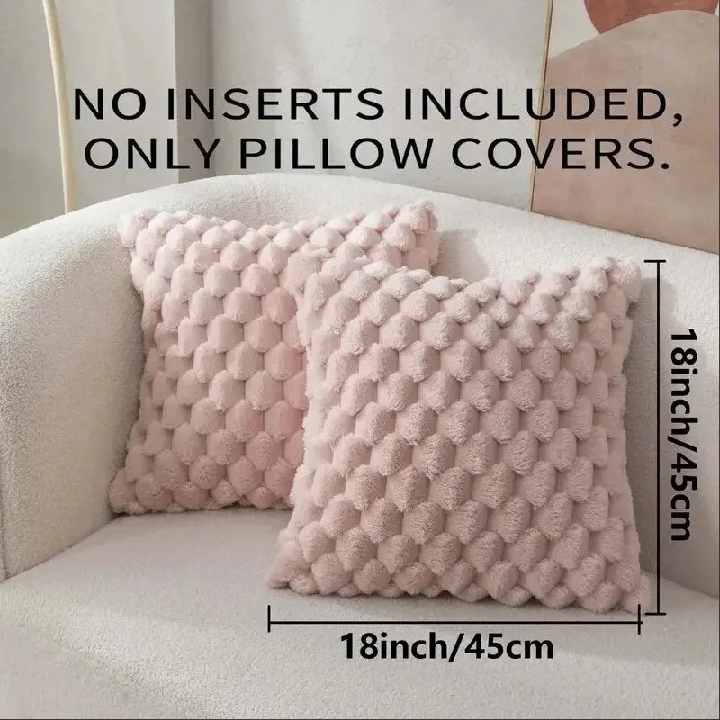 1Pcs Pineapple Grid Turtle Pattern 3D Soft Plush Throw Pillowcase,Cream White for Living Room Sofa Bedroom Home Room Decor
