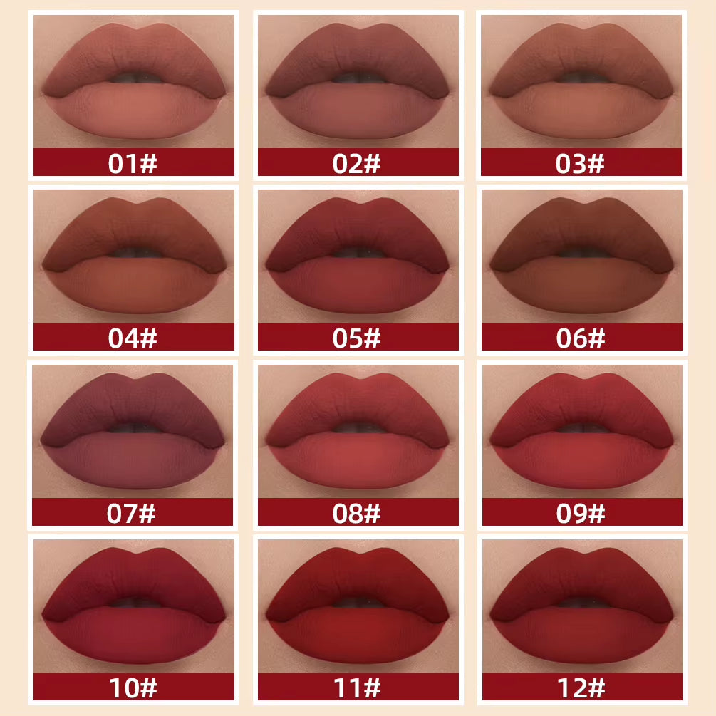 Matte Liquid Lipstick Waterproof Long Lasting Velvet Lip Gloss Tint Tube Matte Nude Pigment Red Lipgloss Lips Makeup