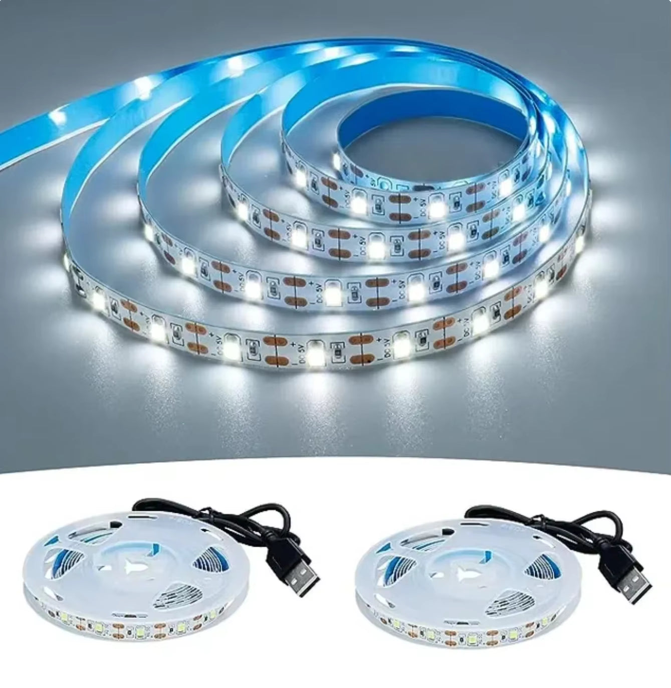 DC 5V USB LED Strips 2835 White Warm White LED Strip Light TV Background Lighting Tape Home Decor Lamp 1- 5M LED String Light