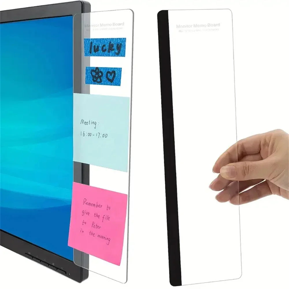 1PCS Left/Right Monitor Memo Board Clip - Streamline Workspace, Enhance Decor with Durable Note Holder for Home & Office