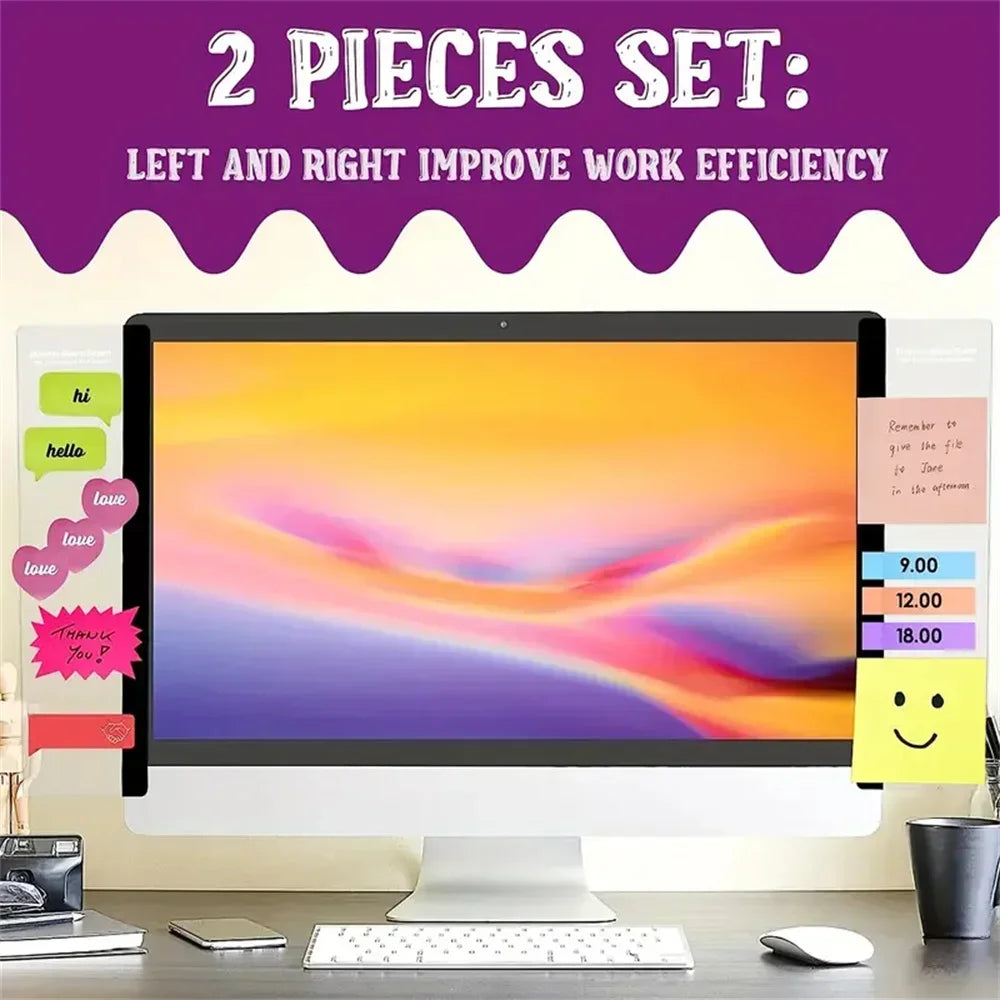 1PCS Left/Right Monitor Memo Board Clip - Streamline Workspace, Enhance Decor with Durable Note Holder for Home & Office