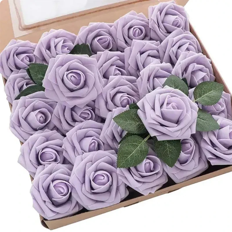 10~100Pcs Rose Artificial Flowers Foam Fake Roses Wedding Bouquets Centerpieces Mothers Day Valentines Gifts Party Decoration