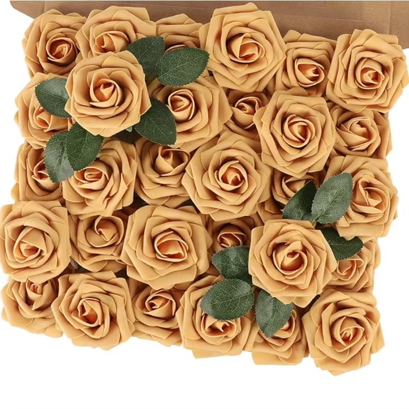 10~100Pcs Rose Artificial Flowers Foam Fake Roses Wedding Bouquets Centerpieces Mothers Day Valentines Gifts Party Decoration