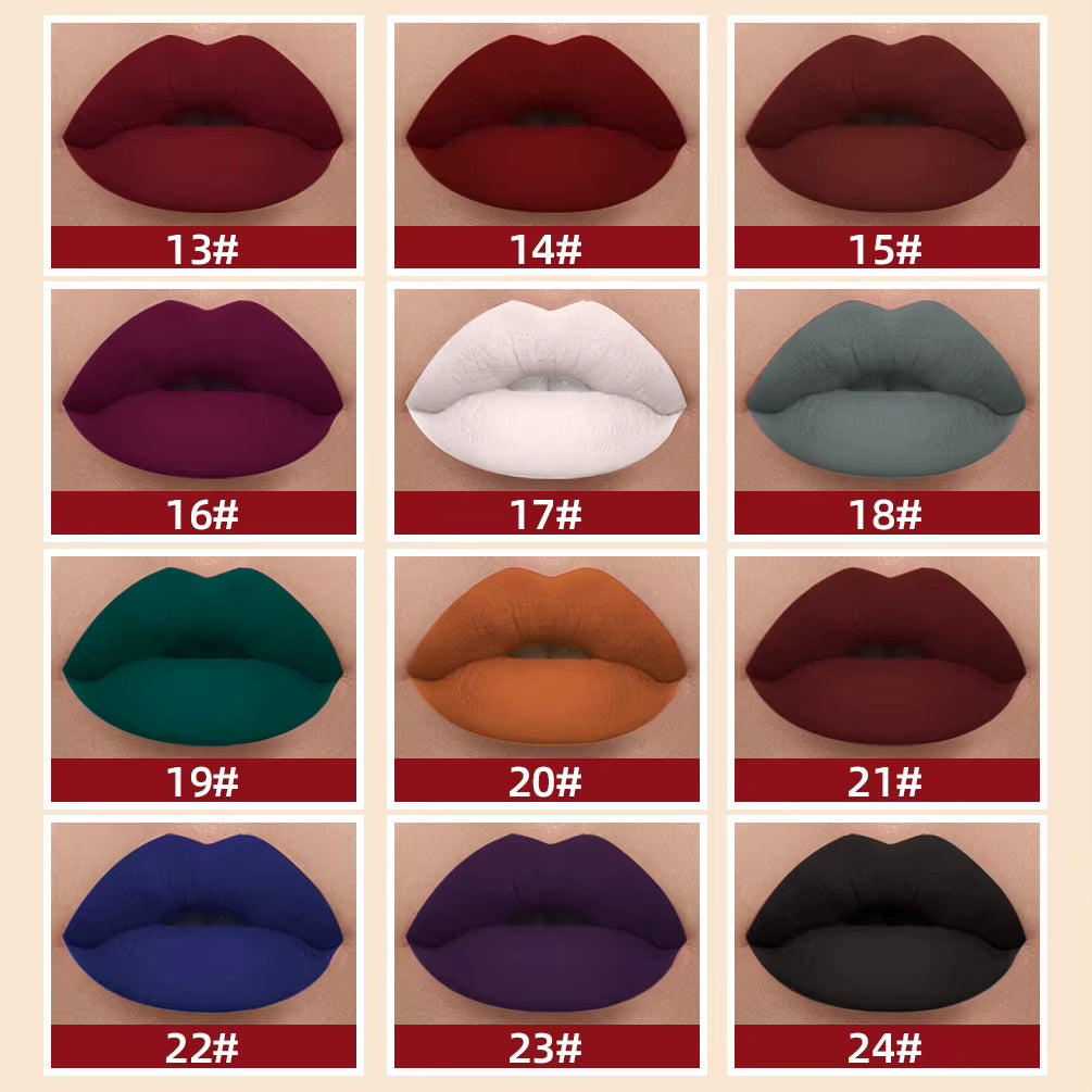Matte Liquid Lipstick Waterproof Long Lasting Velvet Lip Gloss Tint Tube Matte Nude Pigment Red Lipgloss Lips Makeup