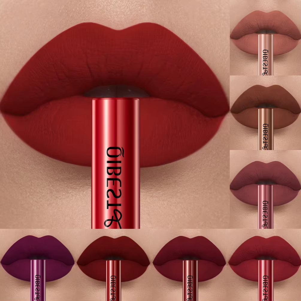 Matte Liquid Lipstick Waterproof Long Lasting Velvet Lip Gloss Tint Tube Matte Nude Pigment Red Lipgloss Lips Makeup