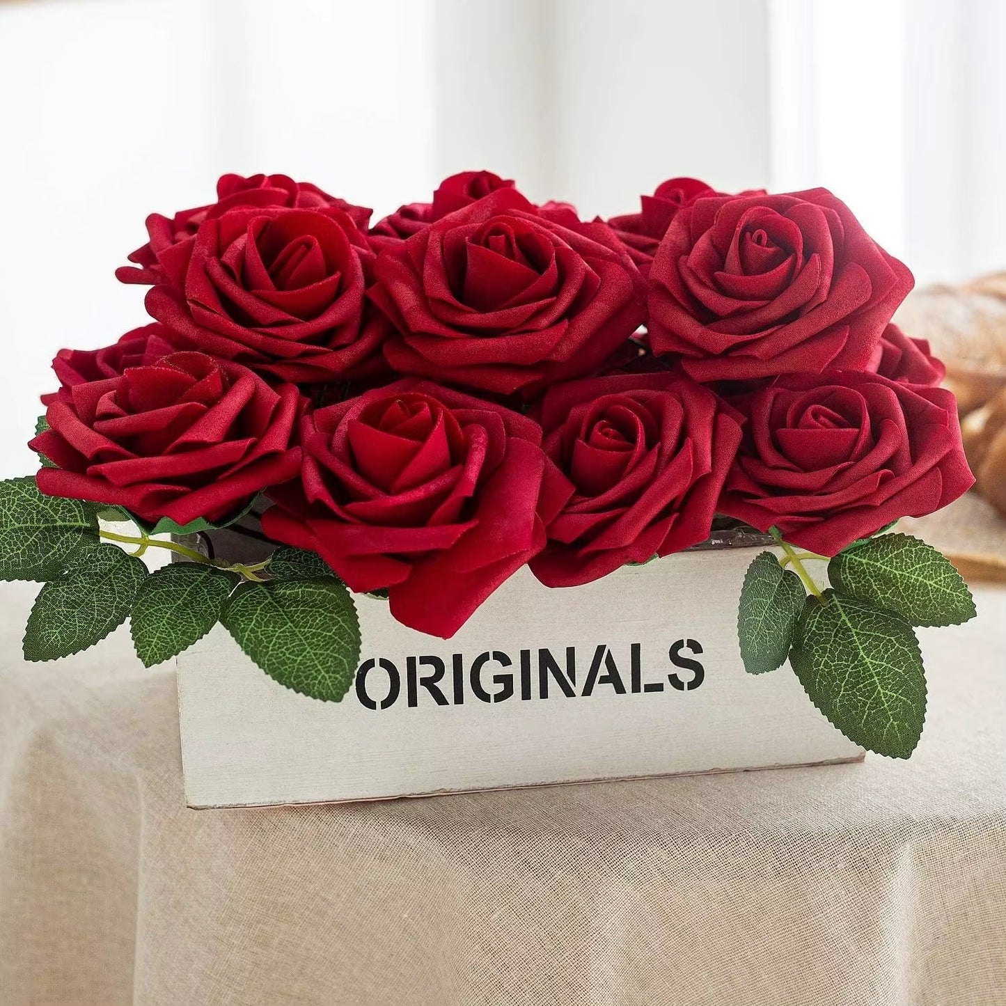 10~100Pcs Rose Artificial Flowers Foam Fake Roses Wedding Bouquets Centerpieces Mothers Day Valentines Gifts Party Decoration