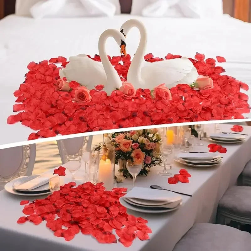1000Pcs Top Colorful Artificial Fake Rose Petals Red White Gold Roses Petal Flowers Romantic Wedding Party Valentine Decor