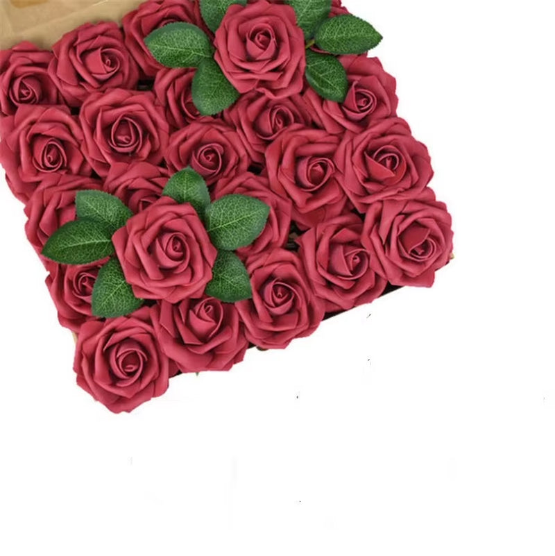 10~100Pcs Rose Artificial Flowers Foam Fake Roses Wedding Bouquets Centerpieces Mothers Day Valentines Gifts Party Decoration